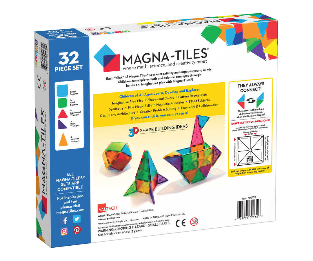 Magna-Tiles Clear Colors Magnetic Building Sets