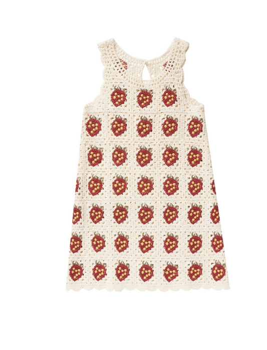 Crochet Tank Mini Dress Strawberry