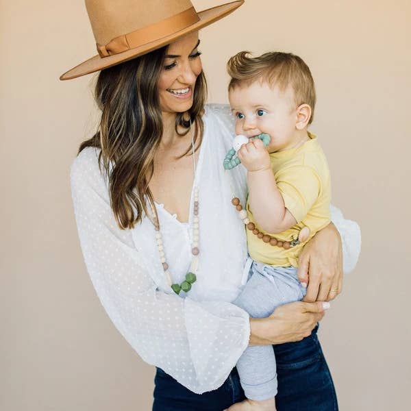 Organic Beechwood and Silicone Teething Necklace