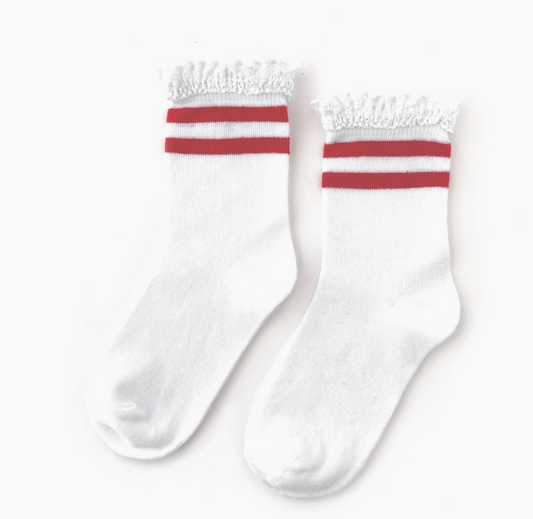 Striped Lace Midi Socks