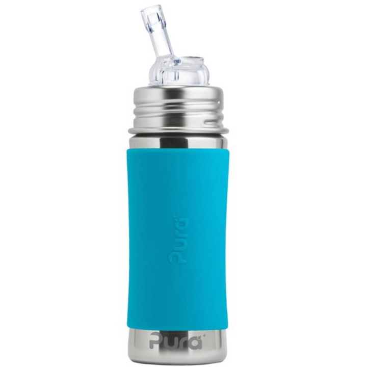 Stainless Straw Bottle with Silicone Sleeve