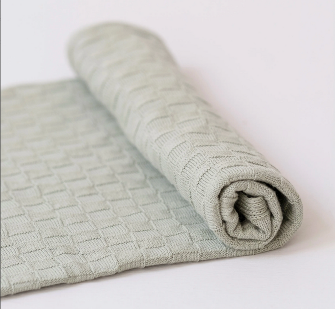 Organic Cotton Basketweave Baby Blanket